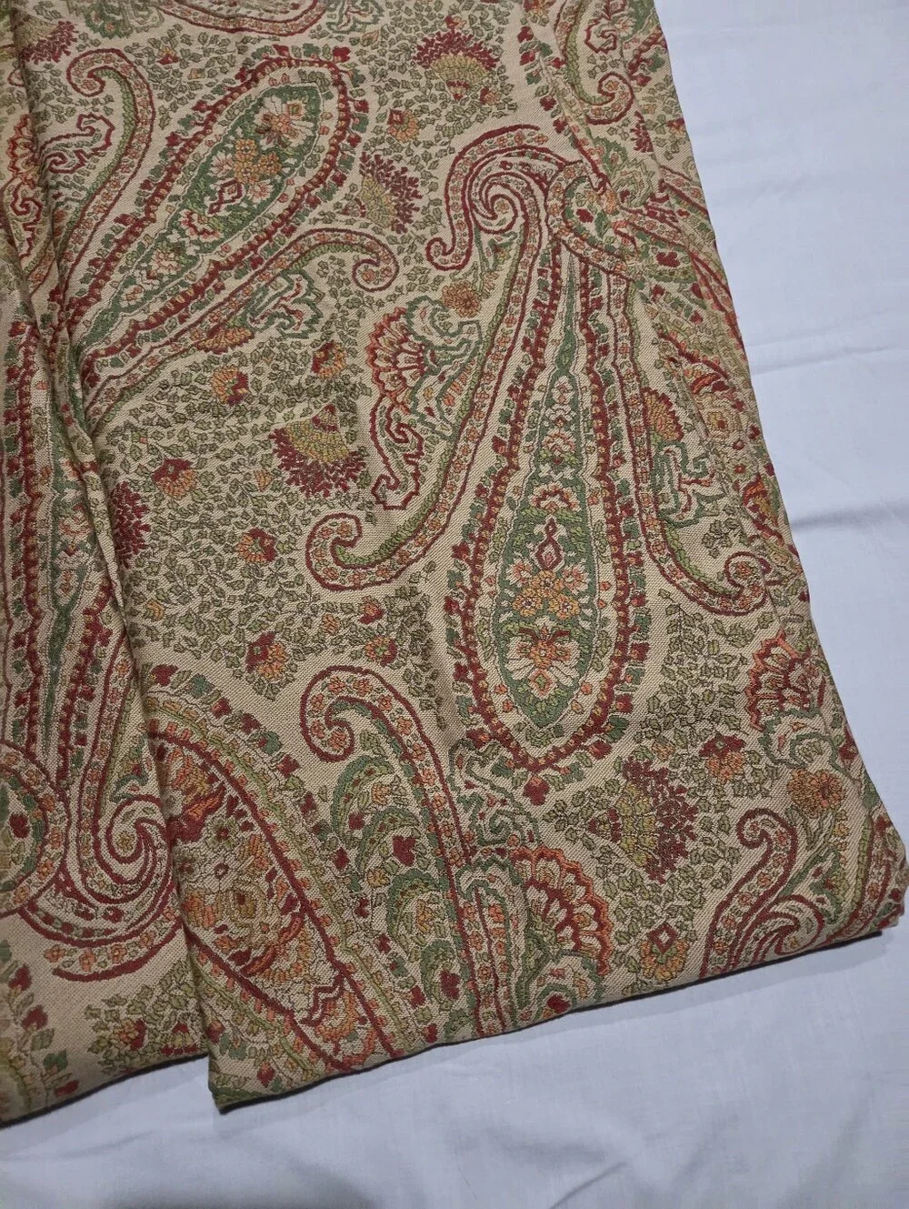 Pottery Barn Rich Earthy Paisley Tapestry Heavy Lined Curtains 2 Panels